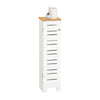 SoBuy BZR85-W Armoire de Salle de Bain Étroit – Meuble WC Rangement Gain de Place – Rangement pour Papier Toilette en Bois, pour Petites Espace, Résistant à l'Humidité, Blanc-Naturel, 20x75x18 cm