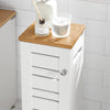 SoBuy BZR85-W Armoire de Salle de Bain Étroit – Meuble WC Rangement Gain de Place – Rangement pour Papier Toilette en Bois, pour Petites Espace, Résistant à l'Humidité, Blanc-Naturel, 20x75x18 cm