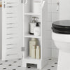 SoBuy BZR85-W Armoire de Salle de Bain Étroit – Meuble WC Rangement Gain de Place – Rangement pour Papier Toilette en Bois, pour Petites Espace, Résistant à l'Humidité, Blanc-Naturel, 20x75x18 cm