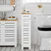 SoBuy BZR85-W Armoire de Salle de Bain Étroit – Meuble WC Rangement Gain de Place – Rangement pour Papier Toilette en Bois, pour Petites Espace, Résistant à l'Humidité, Blanc-Naturel, 20x75x18 cm