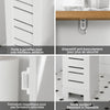 SoBuy BZR85-W Armoire de Salle de Bain Étroit – Meuble WC Rangement Gain de Place – Rangement pour Papier Toilette en Bois, pour Petites Espace, Résistant à l'Humidité, Blanc-Naturel, 20x75x18 cm