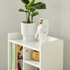 SoBuy FBT100-W Table de Nuit Moderne avec Tiroirs & Étagères Ouvertes, Table de Chevet avec Pieds en Bois de Pin, Rangement pour Chambre & Salon, Blanc