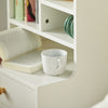 SoBuy FBT100-W Table de Nuit Moderne avec Tiroirs & Étagères Ouvertes, Table de Chevet avec Pieds en Bois de Pin, Rangement pour Chambre & Salon, Blanc
