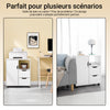 SoBuy FBT105-W Meuble Imprimante sur roulettes Caisson de Bureau Mobile avec 2 Tiroirs, 1 Compartiment Ouvert et 1 Meuble Bureau Rangement Chariot Amovible pour Dossiers Blanc 60×35×70 cm