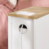 SoBuy FBT111-E-WNx2 Lot de 2 Table de Chevet Étroite avec Station de Charge, Table d'Appoint Fine avec Prise Standard, Port USB et Port Type-C pour Chambre à Coucher et Salon, Blanc 20 x 35 x 60 cm