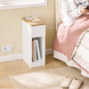 SoBuy FBT111-E-WNx2 Lot de 2 Table de Chevet Étroite avec Station de Charge, Table d'Appoint Fine avec Prise Standard, Port USB et Port Type-C pour Chambre à Coucher et Salon, Blanc 20 x 35 x 60 cm