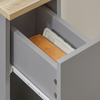 SoBuy FBT111-HGx2 Table de Chevet Étroite Lot de 2 Table d'Appoint Fine avec Tiroir et Étagère Table de Nuit Bout de Canapé Chevet de Lit Rangement pour Salon Gris L 20 x P 35 x H 60 cm