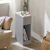 SoBuy FBT111-HGx2 Table de Chevet Étroite Lot de 2 Table d'Appoint Fine avec Tiroir et Étagère Table de Nuit Bout de Canapé Chevet de Lit Rangement pour Salon Gris L 20 x P 35 x H 60 cm