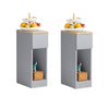 SoBuy FBT111-HGx2 Table de Chevet Étroite Lot de 2 Table d'Appoint Fine avec Tiroir et Étagère Table de Nuit Bout de Canapé Chevet de Lit Rangement pour Salon Gris L 20 x P 35 x H 60 cm