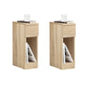 SoBuy FBT111-Nx2 Table de Chevet Étroite Lot de 2 Table d'Appoint Fine avec Tiroir et Étagère Table de Nuit Bout de Canapé Chevet de Lit Rangement pour Salon Naturel L 20 x P 35 x H 60 cm