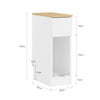 SoBuy FBT111-W Table de Chevet Étroite et Fine avec Tiroir et Étagère – Table de Nuit Bout de Canapé Chevet de Lit – Rangement pour Chambre ou Salon Blanc L20 x P35 x H60 cm