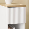 SoBuy FBT111-W Table de Chevet Étroite et Fine avec Tiroir et Étagère – Table de Nuit Bout de Canapé Chevet de Lit – Rangement pour Chambre ou Salon Blanc L20 x P35 x H60 cm