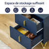 SoBuy FBT115-B Table de Chevet, Table de Nuit avec 2 tiroirs, Table d’appoint Moderne pour Chambre et Salon, Bleu L40 x P40 x H47 cm