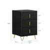 SoBuy FBT115-L-SCH Table de Chevet avec 3 Tiroirs Table de Nuit Bout de Canapé Table d'appoint