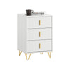 SoBuy FBT115-L-W Table de Chevet - Table de Nuit avec 3 tiroirs, Table d'appoint pour Chambre à Coucher - Meuble de Rangement Moderne, Blanc L40 x P40 x H63 cm