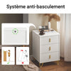 SoBuy FBT115-L-W Table de Chevet - Table de Nuit avec 3 tiroirs, Table d'appoint pour Chambre à Coucher - Meuble de Rangement Moderne, Blanc L40 x P40 x H63 cm