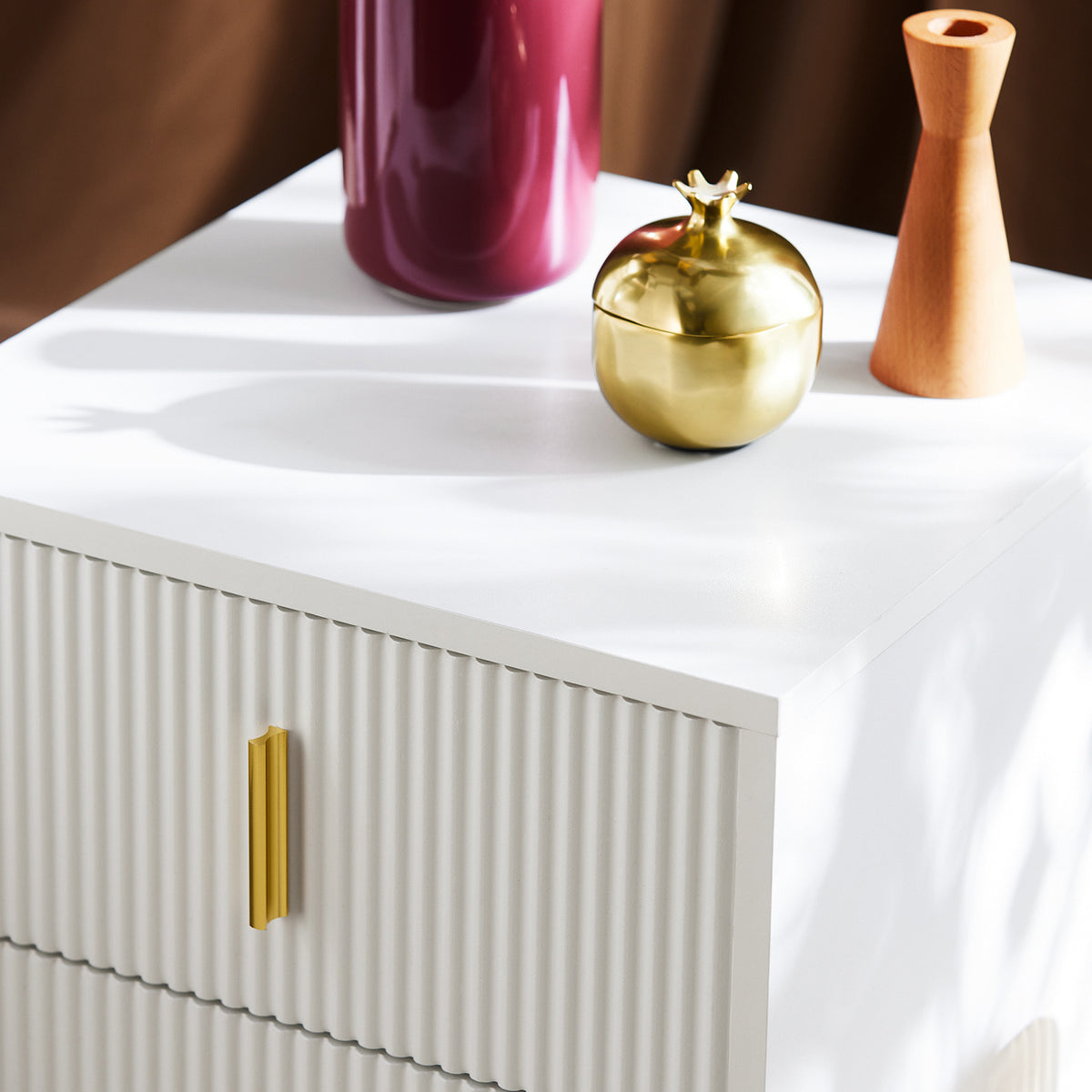 SoBuy FBT115-Wx2 Lot de 2 Table de Chevet - Table de Nuit avec 2 tiroirs, Table d'appoint pour Chambre à Coucher - Meuble de Rangement Moderne, Blanc L40 x P40 x H47 cm