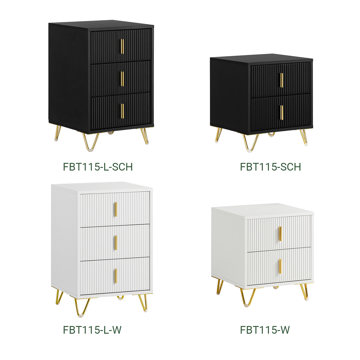 SoBuy FBT115-SCHx2 Lot de 2 Table de Chevet - Table de Nuit avec 2 tiroirs, Table d'appoint pour Chambre à Coucher - Meuble de Rangement Moderne, Noir L40 x P40 x H47 cm