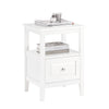 SoBuy FBT131-W Table de Chevet, Table d'Appoint, Bout de Canapé avec 1 Tiroir, Table de Nuit Convient pour Tout Lit et Toute Chambre, Blanc, 45 x 35 x 60 cm