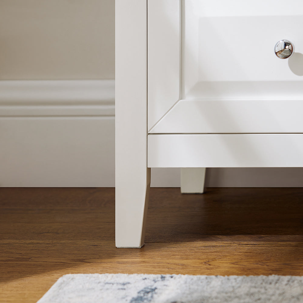 SoBuy FBT131-W Table de Chevet, Table d'Appoint, Bout de Canapé avec 1 Tiroir, Table de Nuit Convient pour Tout Lit et Toute Chambre, Blanc, 45 x 35 x 60 cm