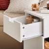 SoBuy FBT134-W Bout de Canapé en Bois, Table d'appoint Café, Table Basse Roulante, avec Porte- revues et Tiroir, Meuble de Rangemen