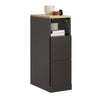 SoBuy FBT149-SCH Table de Chevet Étroite 20 cm, Table d'Appoint Fine avec 2 Tiroirs et Compartiment Ouvert, Chevet de Lit pour Petit Espace, côté canapé ou lit, 20x35x60 cm Noir