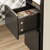 SoBuy FBT149-SCH Table de Chevet Étroite 20 cm, Table d'Appoint Fine avec 2 Tiroirs et Compartiment Ouvert, Chevet de Lit pour Petit Espace, côté canapé ou lit, 20x35x60 cm Noir