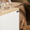 SoBuy FBT149-WN Table de Chevet Étroite Table d'Appoint Fine avec 2 Tiroirs et Étagère Chevet de Lit Rangement pour Chambre à Coucher Salon Blanc L 20 x P 35 x H 60 cm