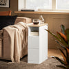 SoBuy FBT149-WN Table de Chevet Étroite Table d'Appoint Fine avec 2 Tiroirs et Étagère Chevet de Lit Rangement pour Chambre à Coucher Salon Blanc L 20 x P 35 x H 60 cm