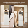 SoBuy FBT149-WN Table de Chevet Étroite Table d'Appoint Fine avec 2 Tiroirs et Étagère Chevet de Lit Rangement pour Chambre à Coucher Salon Blanc L 20 x P 35 x H 60 cm