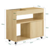 SoBuy FBT152-N Bout de Canapé sur roulettes Table d'Appoint avec 1 Plateau Semi-Fermé et 3 Compartiments avec 2 Portes coulissantes