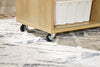 SoBuy FBT152-N Bout de Canapé sur roulettes Table d'Appoint avec 1 Plateau Semi-Fermé et 3 Compartiments avec 2 Portes coulissantes