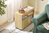 SoBuy FBT152-N Bout de Canapé sur roulettes Table d'Appoint avec 1 Plateau Semi-Fermé et 3 Compartiments avec 2 Portes coulissantes