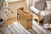 SoBuy FBT158-N Table d'Appoint Slim avec Plateau Amovible & Tiroir, Table de Chevet Étroite 25 cm, Meuble de Rangement Gain de Place pour Salon, Chambre, Nature, L25 x P70 x H55 cm