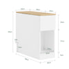 SoBuy FBT162-WN Table d'appoint étroite avec étagère et tiroirs, Table de Chevet Gain de Place pour Petits espaces, W25 x D65 x H60 cm, Blanc et Naturel