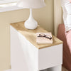 SoBuy FBT162-WN Table d'appoint étroite avec étagère et tiroirs, Table de Chevet Gain de Place pour Petits espaces, W25 x D65 x H60 cm, Blanc et Naturel