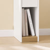 SoBuy FBT163-WN Table de Chevet étroite de 20 cm avec tiroir et étagère, Meuble Gain de Place pour Salon, Blanche et Naturelle 20 x 35 x 60 cm