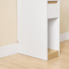 SoBuy FBT163-WN Table de Chevet étroite de 20 cm avec tiroir et étagère, Meuble Gain de Place pour Salon, Blanche et Naturelle 20 x 35 x 60 cm