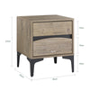 SoBuy FBT165-N Table de Chevet, 2 tiroirs façade courbée, Effet Bois & Pieds métalliques, Table d’appoint Moderne pour Chambre, 40×40×47 cm, Naturel