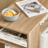 SoBuy FBT34-N Table d'appoint avec roulettes, Table roulante à 2 Niveaux avec étagères de Rangement, Bibliothèque Mobile pour Salon, Chambre, Bureau, L70 x P35 x H60cm Naturel