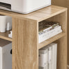 SoBuy FBT34-N Table d'appoint avec roulettes, Table roulante à 2 Niveaux avec étagères de Rangement, Bibliothèque Mobile pour Salon, Chambre, Bureau, L70 x P35 x H60cm Naturel
