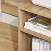 SoBuy FBT34-N Table d'appoint avec roulettes, Table roulante à 2 Niveaux avec étagères de Rangement, Bibliothèque Mobile pour Salon, Chambre, Bureau, L70 x P35 x H60cm Naturel