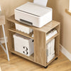 SoBuy FBT34-N Table d'appoint avec roulettes, Table roulante à 2 Niveaux avec étagères de Rangement, Bibliothèque Mobile pour Salon, Chambre, Bureau, L70 x P35 x H60cm Naturel