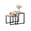 Prévente SoBuy FBT42-N Tables Basses Gigognes, Lot de 2 Tables d'Appoint Empilables, Style Industriel, Effet Bois avec Structure Métal Noir