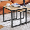 Prévente SoBuy FBT42-N Tables Basses Gigognes, Lot de 2 Tables d'Appoint Empilables, Style Industriel, Effet Bois avec Structure Métal Noir