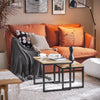 Prévente SoBuy FBT42-N Tables Basses Gigognes, Lot de 2 Tables d'Appoint Empilables, Style Industriel, Effet Bois avec Structure Métal Noir