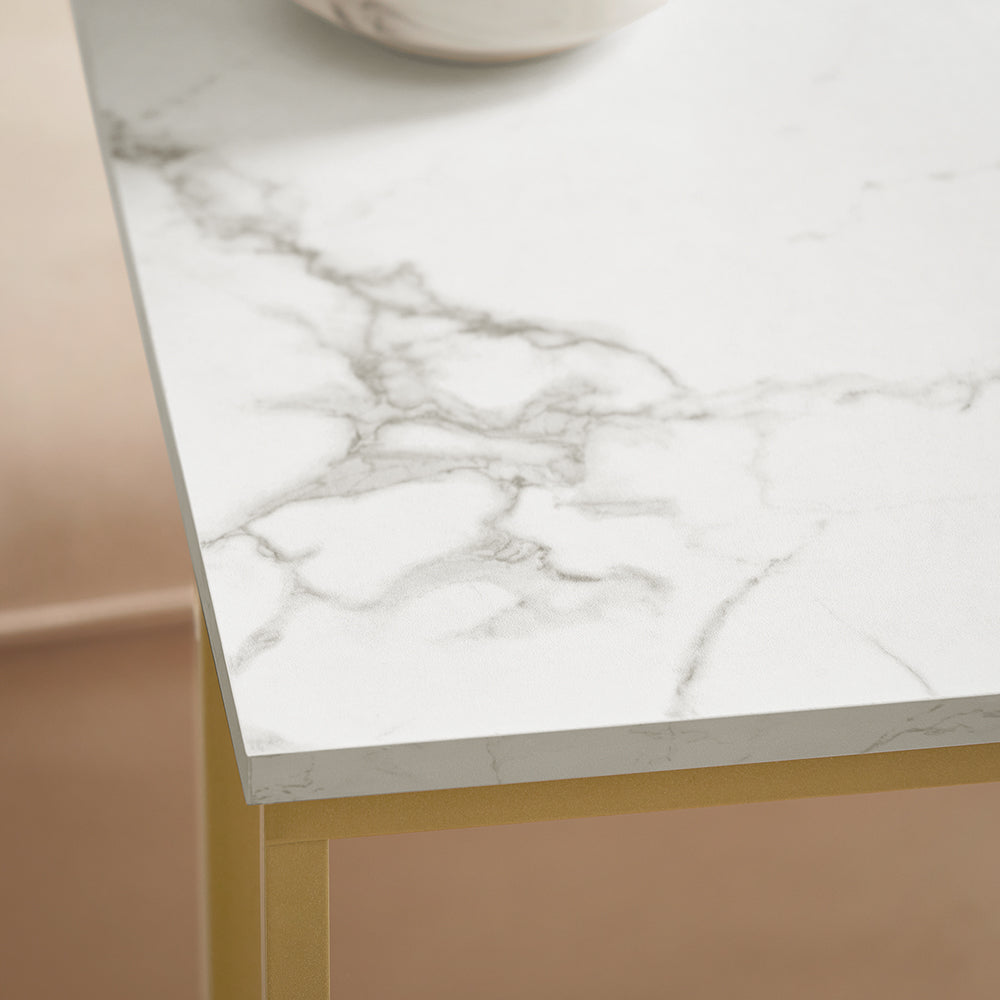 SoBuy FBT87-G Table d’Appoint Moderne Bout de canapé à Café Table de Chevet Effet Marbre