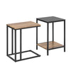 Prévente SoBuy FBT99-F Tables Basses Gigognes, Lot de 2, Tables d'Appoint Empilables, Bouts de Canapé, Tables de Salon en Bois et Verre Trempé avec Cadre en Métal Robuste