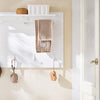 SoBuy FHK36-W Porte-Manteau Mural avec Étagère et 4 Crochets – 100×20×70 cm, Charge 21 kg, MDF E1, Blanc