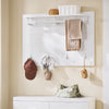 SoBuy FHK36-W Porte-Manteau Mural avec Étagère et 4 Crochets – 100×20×70 cm, Charge 21 kg, MDF E1, Blanc